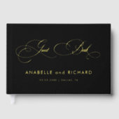 Mariage de calligraphie noir or élégant (Recto)