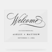 Mariage de calligraphie noire romantique Bienvenue (Recto)