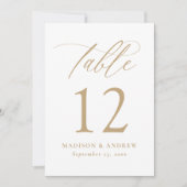 Mariage de calligraphie or moderne Numéro de table (Devant)