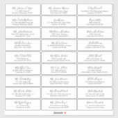 Mariage de calligraphie simple Étiquette invité (Feuille)