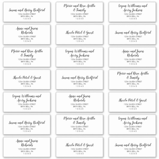 Mariage de calligraphie simple Étiquettes de adres (Devant)