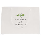 Mariage de calligraphie verte Bienvenue Sac cadeau (Devant)