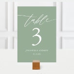 Mariage de calligraphie verte Sage Numéro de table<br><div class="desc">Mariage de calligraphie verte Sage Numéro de tableau</div>