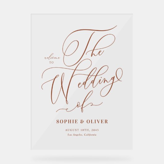Mariage de calligraphie Whimsical Terracotta Bienv (Recto)
