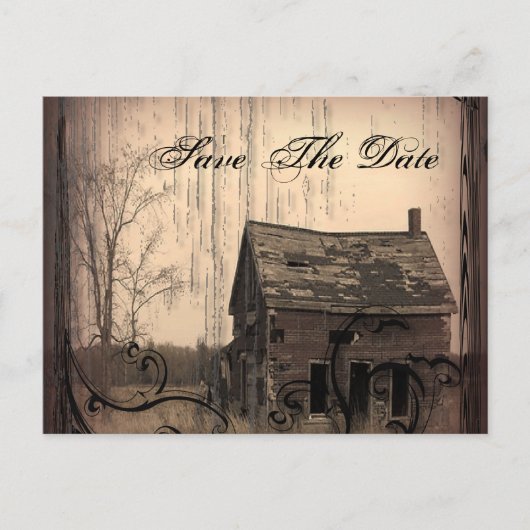 Mariage de campagne rustique occidental, carte de  (Devant)