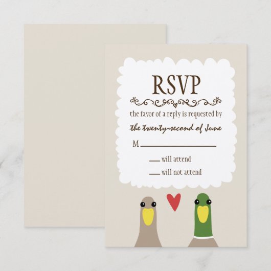 Mariage de canards RSVP (Devant / Derrière)