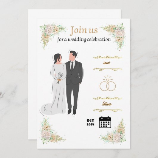 mariage de carte (Devant / Derrière)