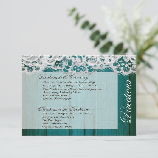 mariage de carte 3x5 en bois Turquoise distrait (Debout devant)