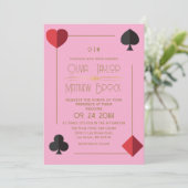 Mariage de carte de lecture rose chaud Monogramme (Debout devant)