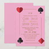 Mariage de carte de lecture rose chaud Monogramme (Devant / Derrière)