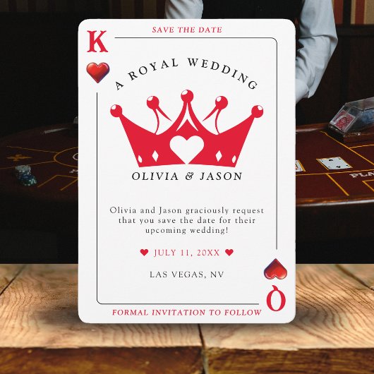 Mariage de carte de poker King & Queen of Hearts C