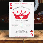 Mariage de carte de poker King & Queen of Hearts C<br><div class="desc">roi cool et reine des coeurs jouant à la carte faire-part de mariage. Personnalisez-le avec les détails de votre événement. Idéal pour un poker ou une fête thématique à Las Vegas.</div>