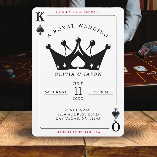 Mariage de carte de poker King & Queen of Spades C
