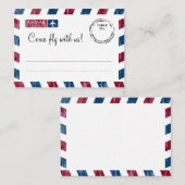 Mariage de carte de siège / Escort de l'avion bleu (Devant / Derrière)