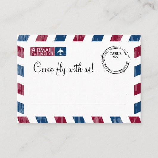 Mariage de carte de siège / Escort de l'avion bleu (Devant)