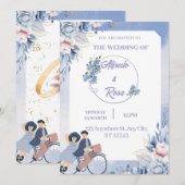 Mariage de carte de vacances à plat (Devant / Derrière)