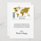 Mariage de carte d'embarquement de destination (Devant / Derrière)