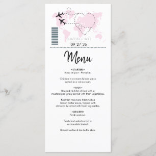 Mariage de carte d'embarquement de destination