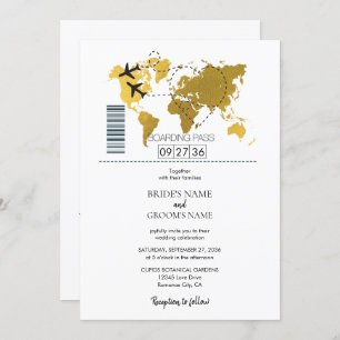 Mariage de carte d'embarquement de destination