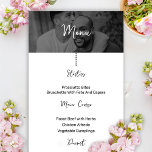 Mariage de carte d'embarquement de destination pho<br><div class="desc">Informez votre mariage sur les merveilleux plats à venir à votre mariage de destination avec des menus mariages de carte d'embarquement élégants! Ajoutez votre photo de couple à ces cartes de menu mariage, ainsi que votre date de mariage, les noms, etc. Cette carte minimaliste de carte d'embarquement en calligraphie noir...</div>