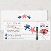 Mariage de carte d'embarquement d'étoiles de mer (Devant / Derrière)