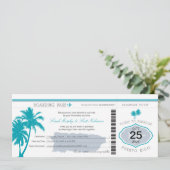 Mariage de carte d'embarquement gris et Turquoise  (Debout devant)