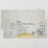 Mariage de carte d'embarquement vintage et invitat (Devant / Derrière)