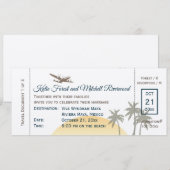 Mariage de carte d'embarquement vintage sur ecru I (Devant / Derrière)