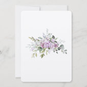 Mariage de carte Lilac Sage Green Menu (Dos)