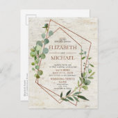 Mariage de carte postale en cuivre rustique géomét (Devant / Derrière)