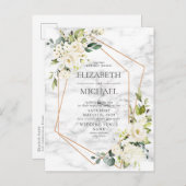 Mariage de carte postale géométrique en marbre cui (Devant / Derrière)