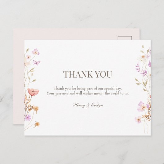 mariage de carte postale merci (Devant / Derrière)