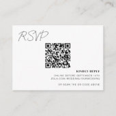 Mariage de carte RSVP en ligne de code QR Insérer (Devant)