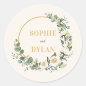 Mariage de cerceau floral Favoriser Sticker ou Env (Devant)
