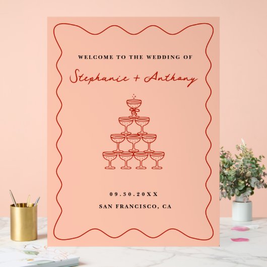 Mariage de Champagne de Corail et Cerise Rouge (Mariage)