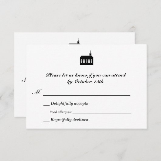 Mariage de chapelle classique bilingue RSVP (Devant / Derrière)