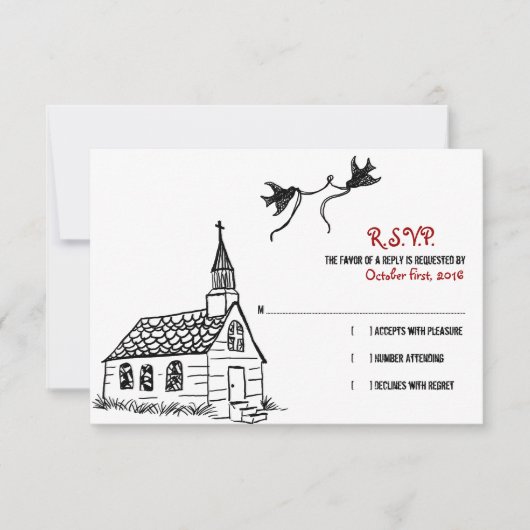 Mariage de chapelle noire et blanche RSVP (Devant)