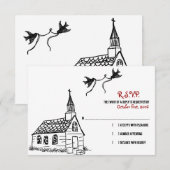 Mariage de chapelle noire et blanche RSVP (Devant / Derrière)
