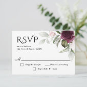 Mariage de charme rose et prune florale RSVP (Debout devant)