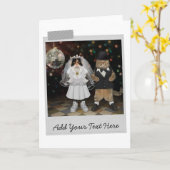 Mariage de Chats Carte Drôle (Fleur jaune)