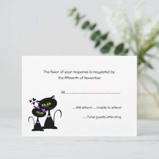 Mariage de chats Whimsical RSVP (Debout devant)