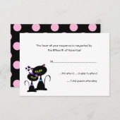 Mariage de chats Whimsical RSVP (Devant / Derrière)