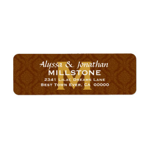 Mariage de chocolat Monogramme Étiquette de adress