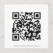 Mariage de code QR de script noir blanc carte RSVP (Dos)