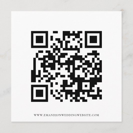 Mariage de code QR de script noir blanc carte RSVP (Dos)