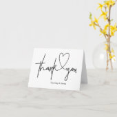 Mariage de coeur Carte de remerciements noir et bl (Fleur jaune)