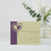Mariage de coeur pourpre et vert RSVP (Debout devant)