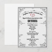 Mariage de coeur rouge texturé Invitation de carte (Devant / Derrière)