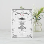 Mariage de coeur rouge texturé Invitation de carte (Debout devant)