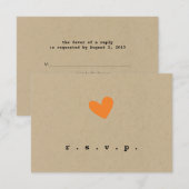 Mariage de coeur simple RSVP (Devant / Derrière)